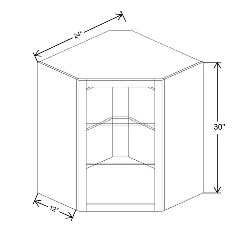 Fabuwood Allure Galaxy Frost 24"W X 30"H   Corner Wall No Door