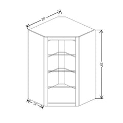 Fabuwood Allure Galaxy Dove 24" W X 39" H X 12" D Wall Corner No Door Cabinet