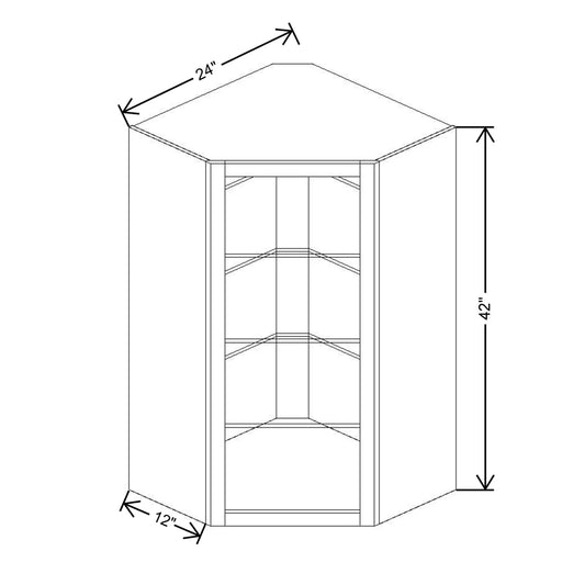 Fabuwood Allure Luna Dove 24"W X 42"H Corner Wall No Door