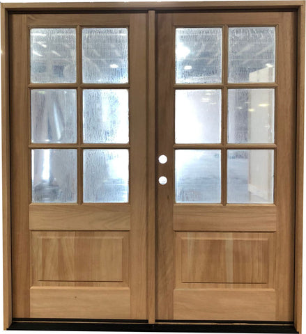 6/0x6/8 Mahogany Prehung Front Double Door | 6 Lite Without Moulding