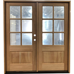 6/0x6/8 Mahogany Prehung Front Double Door | 6 Lite Without Moulding