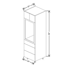 Fabuwood Illume Tuscany Muratti 4 24" W x 84" H Single Oven Cabinet w/ 3 Drawers on the Bottom
