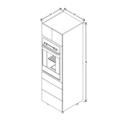 Fabuwood Illume Catalina Basalto 24" W X 84" H X 24" D Single Oven W/3 Drawers Cabinet
