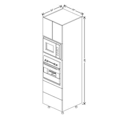 Fabuwood Ovela Catalina Carbone Matte 24" W X 90" H X 24" D Combo Oven W/2 Drawers Cabinet