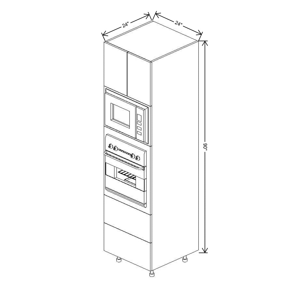 Fabuwood Illume Tuscany Como Ash 2 90"H Combo Oven w/2 Drawers