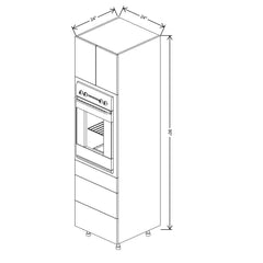 Fabuwood Ovela Catalina Ida 1 24" W X 90" H Single Oven Cabinet w/ 3 Drawers on the Bottom