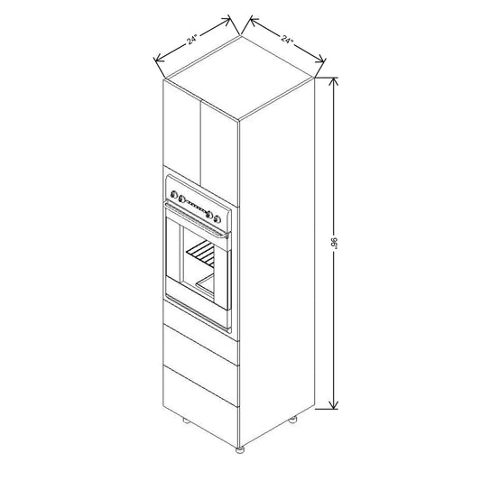 Fabuwood Illume Catalina Bianco Gloss 2 96"H Single Oven w/3 Drawers