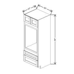 J&K Pearl Glazed H9 Single Oven w/Two (2) Bottom Drawers 30" W x 84" H x 27" D