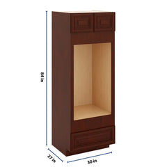 J&K Mahogany J5 Double Oven w/One (1) Bottom Drawer 30" W x 84" H x 27" D