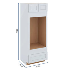 J&K White Shaker S8 Double Oven w/One (1) Bottom Drawer 30" W x 84" H x 27" D