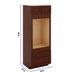 J&K Mahogany J5 Single Oven w/Two (2) Bottom Drawers 30" W x 84" H x 27" D
