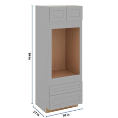 J&K Castle Grey S5 Single Oven w/Two (2) Bottom Drawers 30" W x 84" H x 27" D