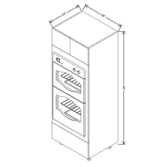 Fabuwood Illume Tuscany Como Ash 2 84"H Double Oven w/1 Drawer