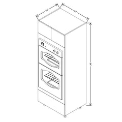 Fabuwood Illume Tuscany Olmo 3  84"H Double Oven w/1 Drawer