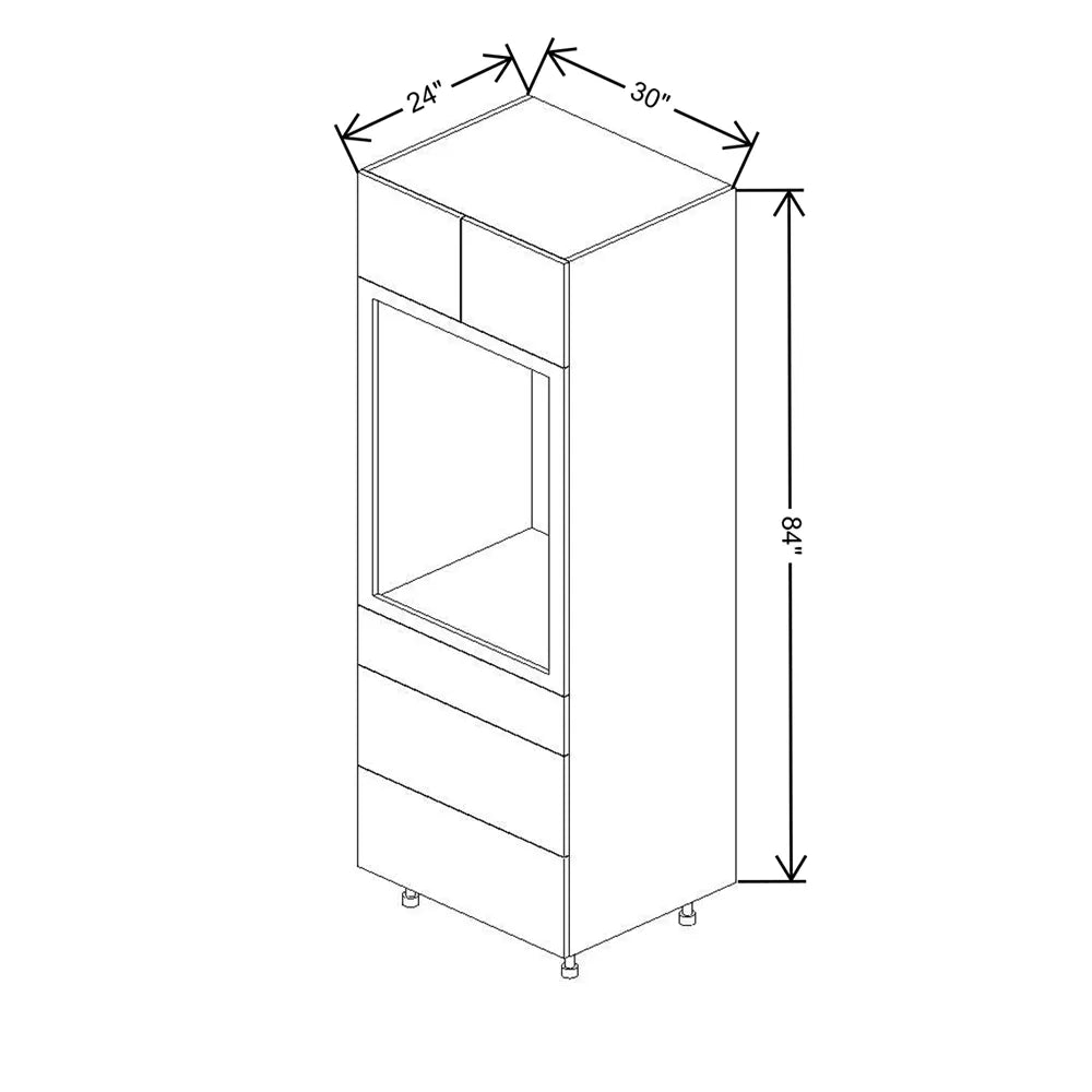 Fabuwood Illume Tuscany Muratti 1 30" W x 84" H Single Oven Cabinet w/ 3 Drawers on the Bottom