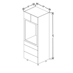 Fabuwood Ovela Catalina Ida 1 30" W X 84" H Single Oven Cabinet w/ 3 Drawers on the Bottom