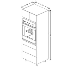 Fabuwood Illume Catalina Cashmere Gloss 30" W X 84" H X 24" D Single Oven W/3 Drawers Cabinet