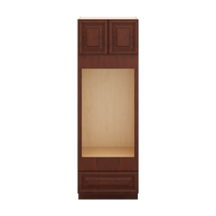 J&K Mahogany J5 Double Oven w/One (1) Bottom Drawer 30" W x 90" H x 27" D