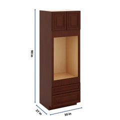 J&K Mahogany J5 Single Oven w/Two (2) Bottom Drawers 30" W x 90" H x 27" D