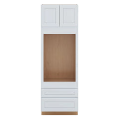 J&K White Shaker S8 Single Oven w/Two (2) Bottom Drawers 30" W x 90" H x 27" D