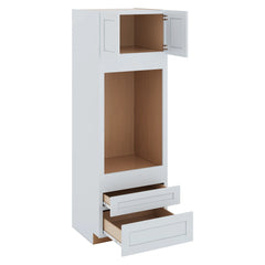 J&K White Shaker S8 Single Oven w/Two (2) Bottom Drawers 30" W x 90" H x 27" D