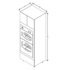 Fabuwood Ovela Catalina Ida 2 30" W X 90" H X 24" D Double Oven W/1 Drawer Cabinet