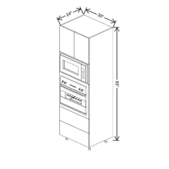 Fabuwood Ovela Catalina Ida 2 30" W X 93" H X 24" D Combo Oven W/2 Drawers Cabinet