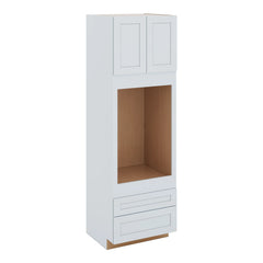 J&K White Shaker S8 Single Oven w/Two (2) Bottom Drawers 30" W x 96" H x 27" D