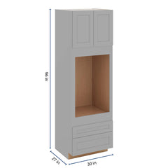 J&K Castle Grey S5 Single Oven w/Two (2) Bottom Drawers 30" W x 96" H x 27" D