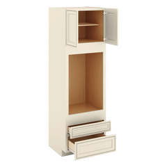 J&K Pearl Glazed H9 Single Oven w/Two (2) Bottom Drawers 30" W x 96" H x 27" D