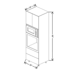 Fabuwood Illume Tuscany Olmo 3 30" W x 96" H Combo Oven Cabinet w/ 2 Drawers on Bottom