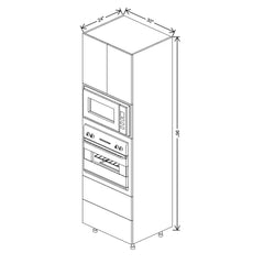 Fabuwood Illume Catalina Agua Marina Gloss 30" W X 96" H X 24" D Combo Oven W/2 Drawers Cabinet