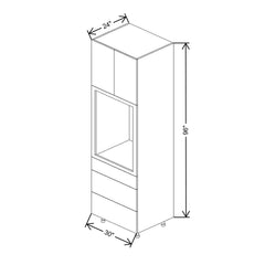 Fabuwood Ovela Catalina Bianco Matte 30" W X 96" H Single Oven Cabinet w/ 3 Drawers on the Bottom