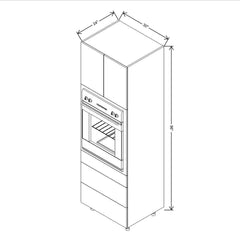 Fabuwood Illume Catalina Woodline 1 30" W X 96" H X 24" D Single Oven W/3 Drawers Cabinet