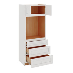 Modernform Cabinet White Shaker 33" W X 84" H X 24" D Oven Cabinet With 3 Drawers