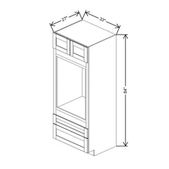 J&K Pearl Glazed H9 Single Oven w/Two (2) Bottom Drawers 33" W x 84" H x 27" D