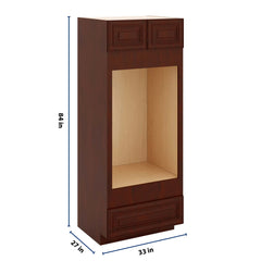 J&K Mahogany J5 Double Oven w/One (1) Bottom Drawer 33" W x 84" H x 27" D