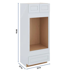 J&K White Shaker S8 Double Oven w/One (1) Bottom Drawer 33" W x 84" H x 27" D