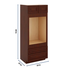 J&K Mahogany J5 Single Oven w/Two (2) Bottom Drawers 33" W x 84" H x 27" D