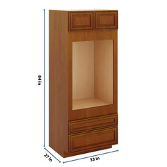 J&K Mocha Glazed K10 Single Oven w/Two (2) Bottom Drawers 33" W x 84" H x 27" D