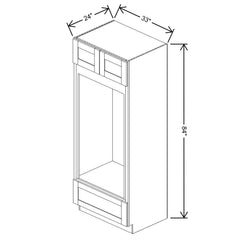 Fabuwood Allure Galaxy Dove 33"W X 84"H Double Oven