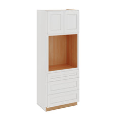 Modernform Cabinet White Shaker 33" W X 90" H X 24" D Oven Cabinet With 3 Drawers