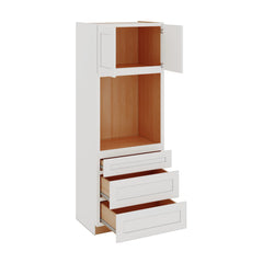 Modernform Cabinet White Shaker 33" W X 90" H X 24" D Oven Cabinet With 3 Drawers