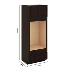 J&K Espresso K8 Double Oven w/One (1) Bottom Drawer 33" W x 90" H x 27" D