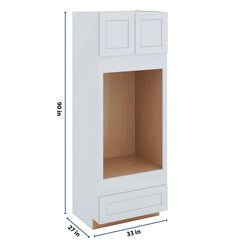 J&K White Shaker S8 Double Oven w/One (1) Bottom Drawer 33" W x 90" H x 27" D