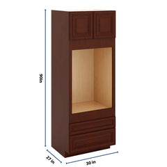 J&K Mahogany J5 Single Oven w/Two (2) Bottom Drawers 33" W x 90" H x 27" D