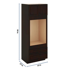 J&K Espresso K8 Single Oven w/Two (2) Bottom Drawers 33" W x 90" H x 27" D