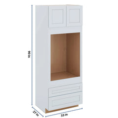 J&K White Shaker S8 Single Oven w/Two (2) Bottom Drawers 33" W x 90" H x 27" D