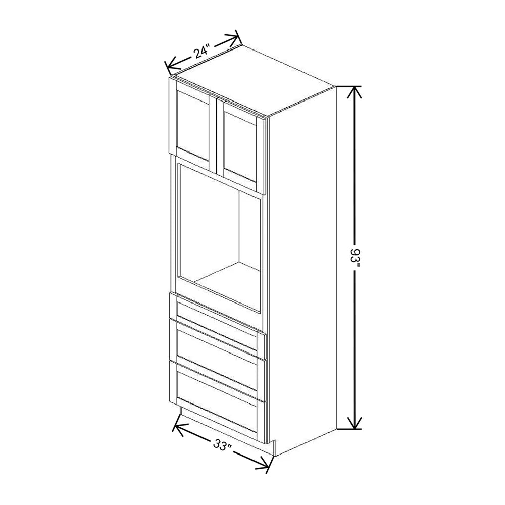 Fabuwood Allure Galaxy Dove 33" W X 93" H X 24" D Single Oven Tall Cabinet