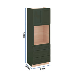 Modernform Cabinet Slim Sage Green 33" W X 96" H X 24" D Oven Cabinet With 3 Drawers